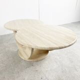 Table basse en travertin à deux niveaux, années 1970