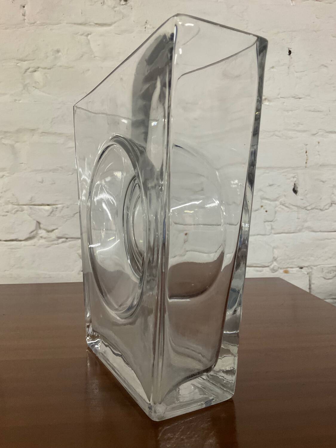 Trio of vintage molded glass vases from the 70s