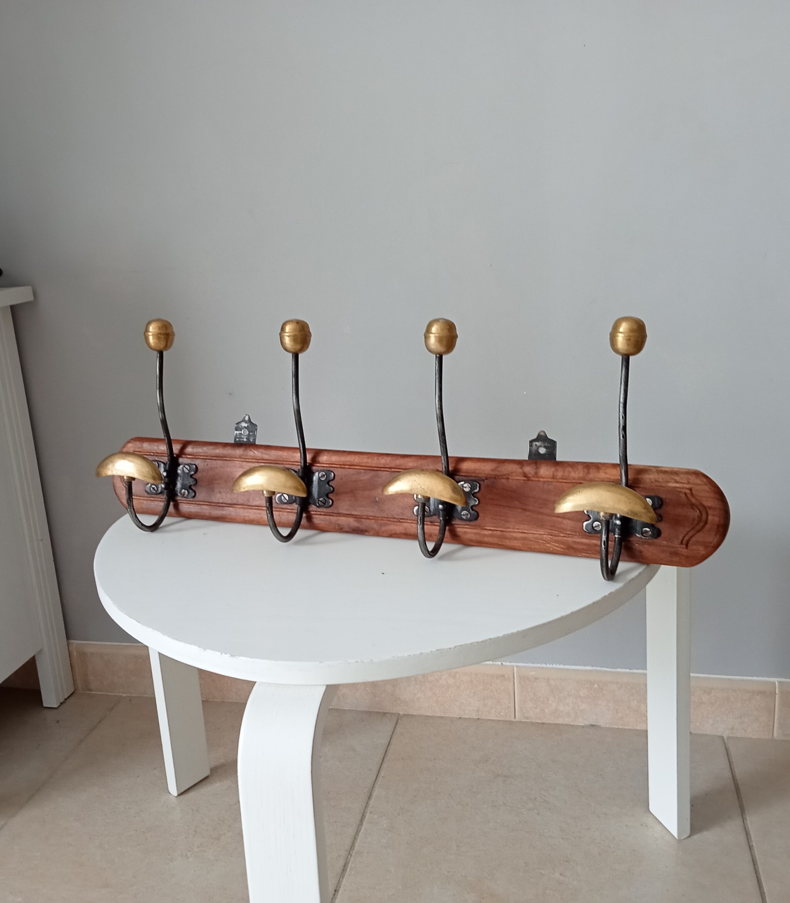 Old coat rack in solid brass