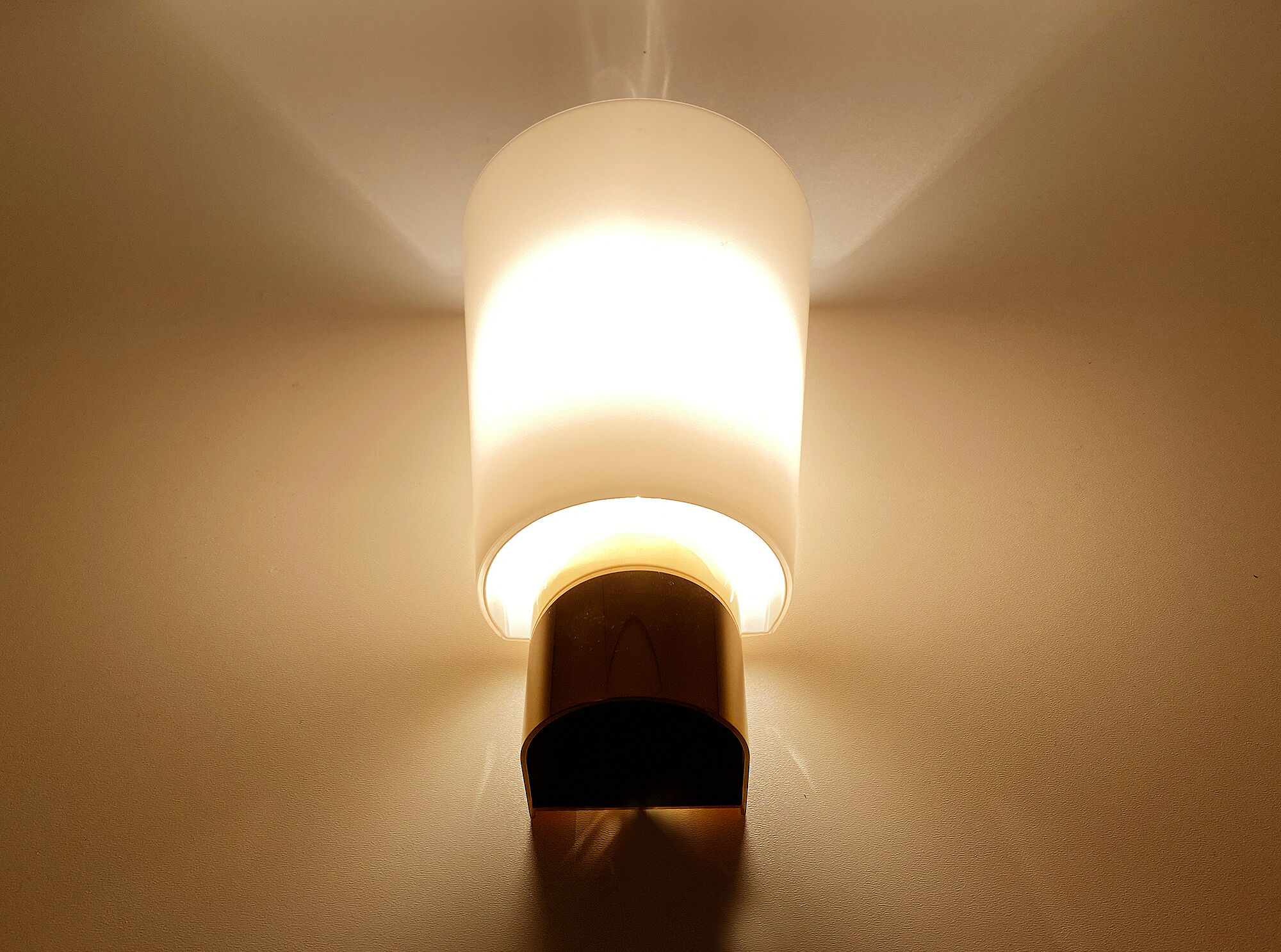 Pair Vintage Wall Lamp Limburg, Golden Brass Glass, 70s