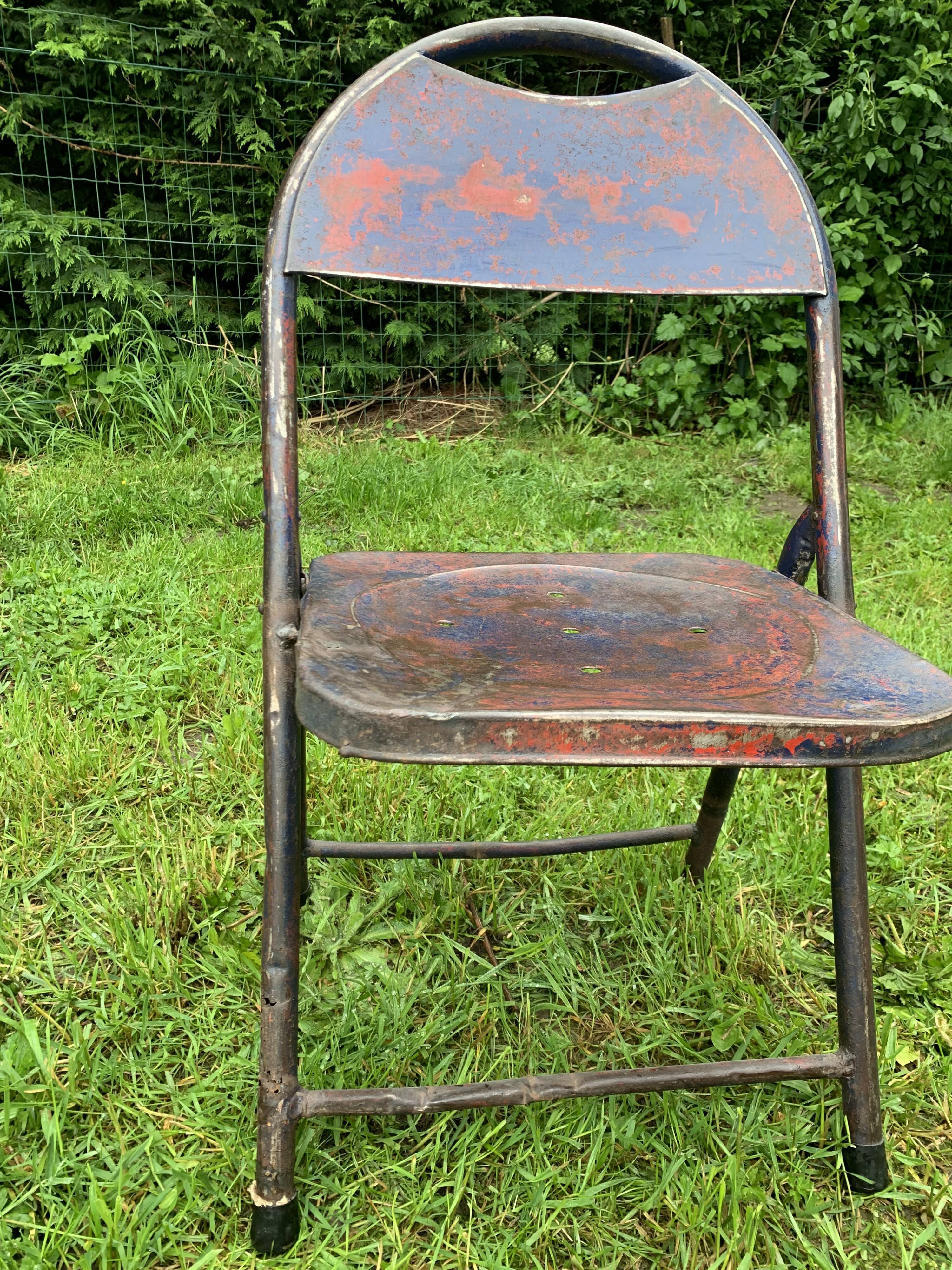 Folding metal chairs