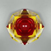 1960s Gorgeous Red and Yellow Ashtray or Catchall by Flavio Poli for Seguso