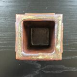 Brutalist brown stoneware vase