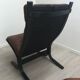 Westnofa Pair of armchairs and footrest siesta brown leather