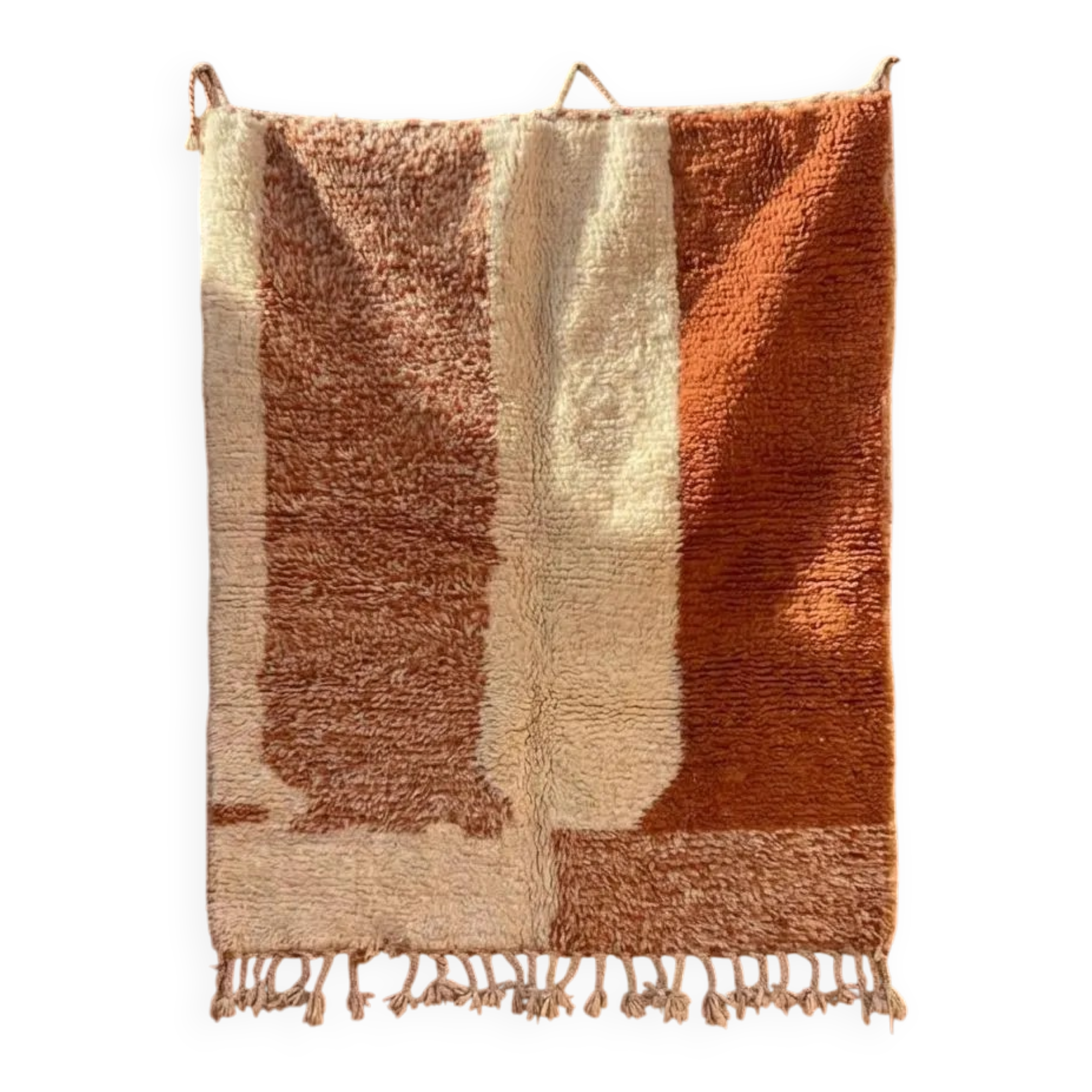 Traditional Moroccan rug, natural wool, 3 x 2 m.