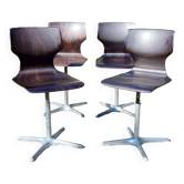 4 Pagwood Pagholz Flototo chairs from the 70s
