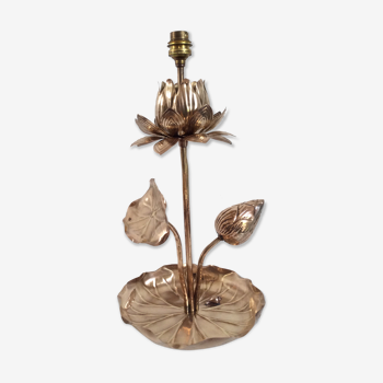 Pied de lampe « fleur de lotus » style Hollywood Regency