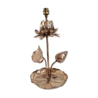 Pied de lampe « fleur de lotus » style Hollywood Regency