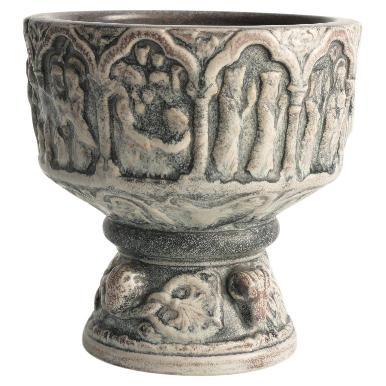 Gothic Ceramic Bowl or Jardiniere by Michael Andersen & Son, 1960s