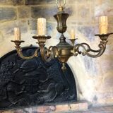 Lustre bronze massif 6 chandelles