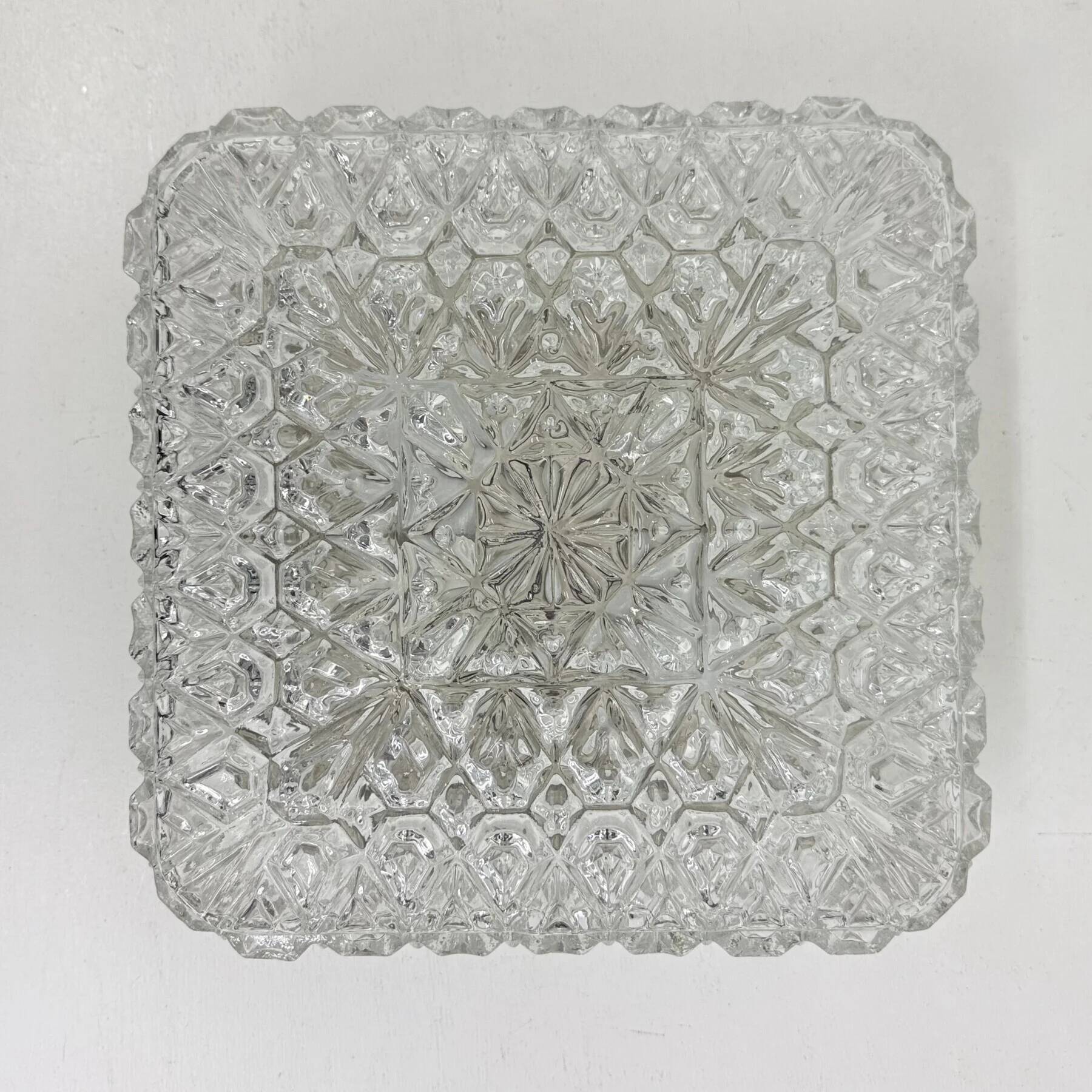 Mid-century crystal wall light / ceiling light by Limburg Glashütte, 1970s Germany