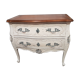 Beautiful curved chest of drawers in patinated Louis XV style