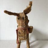 Braided straw donkey, popular art Spain, 1970s