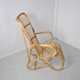 Fauteuil rotin 1960