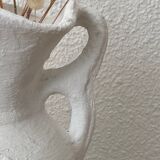 Vase grès blanchi vintage