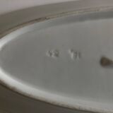 Plat navette centre de table en porcelaine 19e blanche