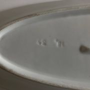 19th century white porcelain shuttle centerpiece dish