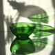 8 ramekins, translucent green tempered glass cups, vereco france shape