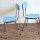 Duo de chaises en formica bleu