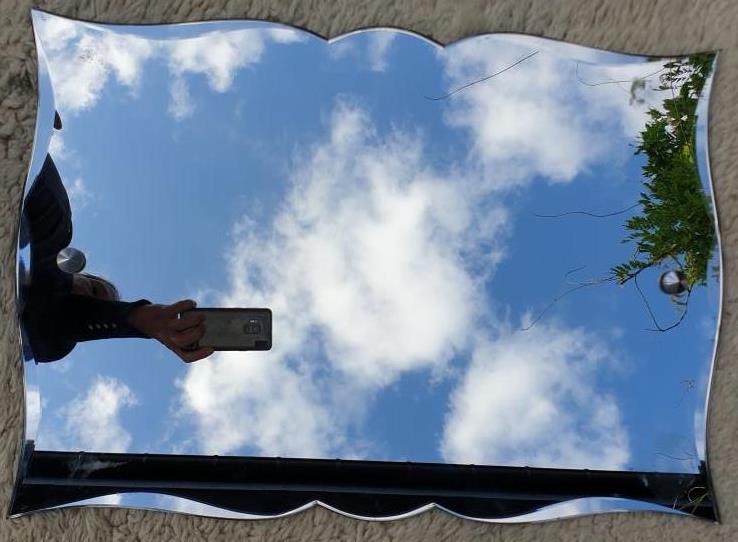 Mirror moustache Art Deco 1940 copper silver