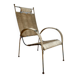 Armchair made of wrought iron and rope