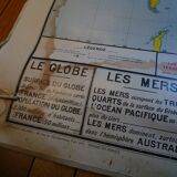 Old school map, planisphere, 50s-60s