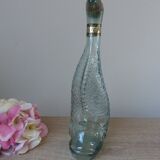 Vintage Italian glass fish bottle 75 cl, seaside decor 1970.