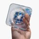 Vase en verre bleu cobalt et transparent – Forme de fleur – 19 x 18 cm