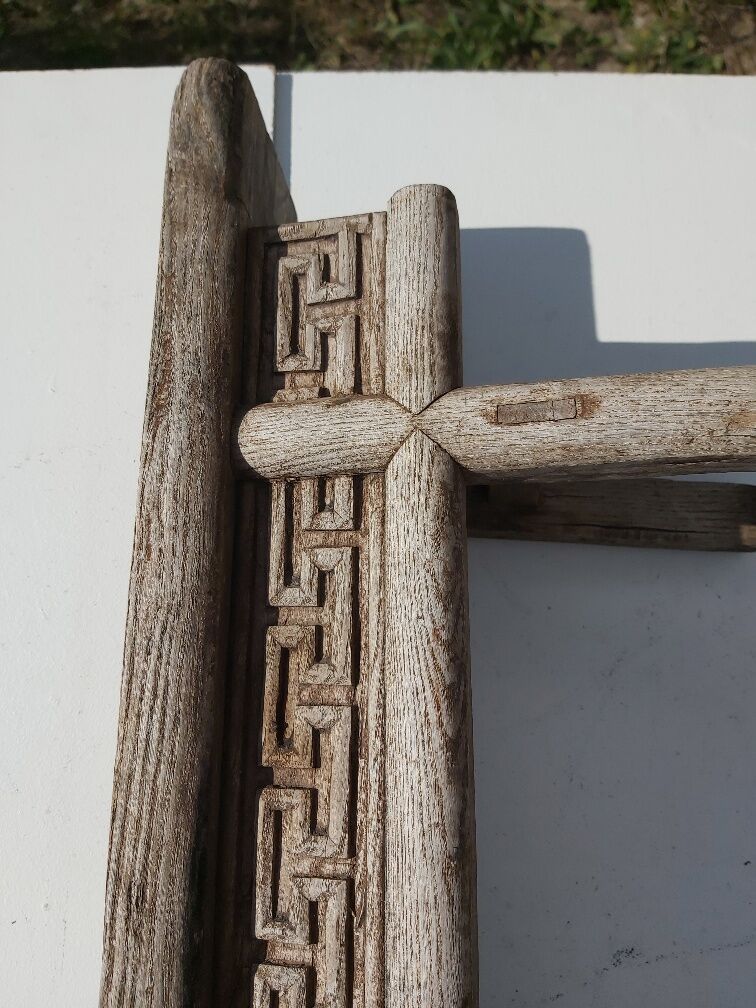 Former carved wood bench Orient/Asia