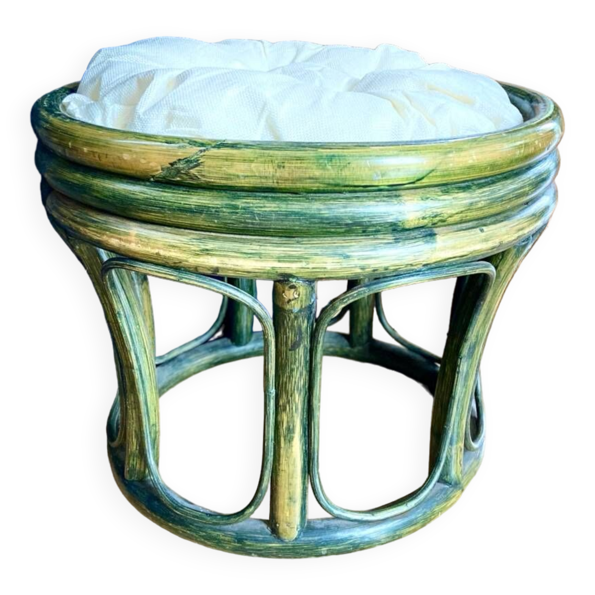 Patinated wooden footrest