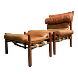 Fauteuil et tabouret INKA d'Arne Norell, années 1960