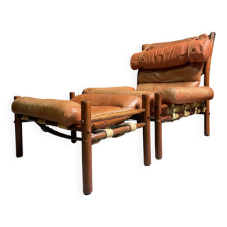 Fauteuil et tabouret INKA d'Arne Norell, années 1960