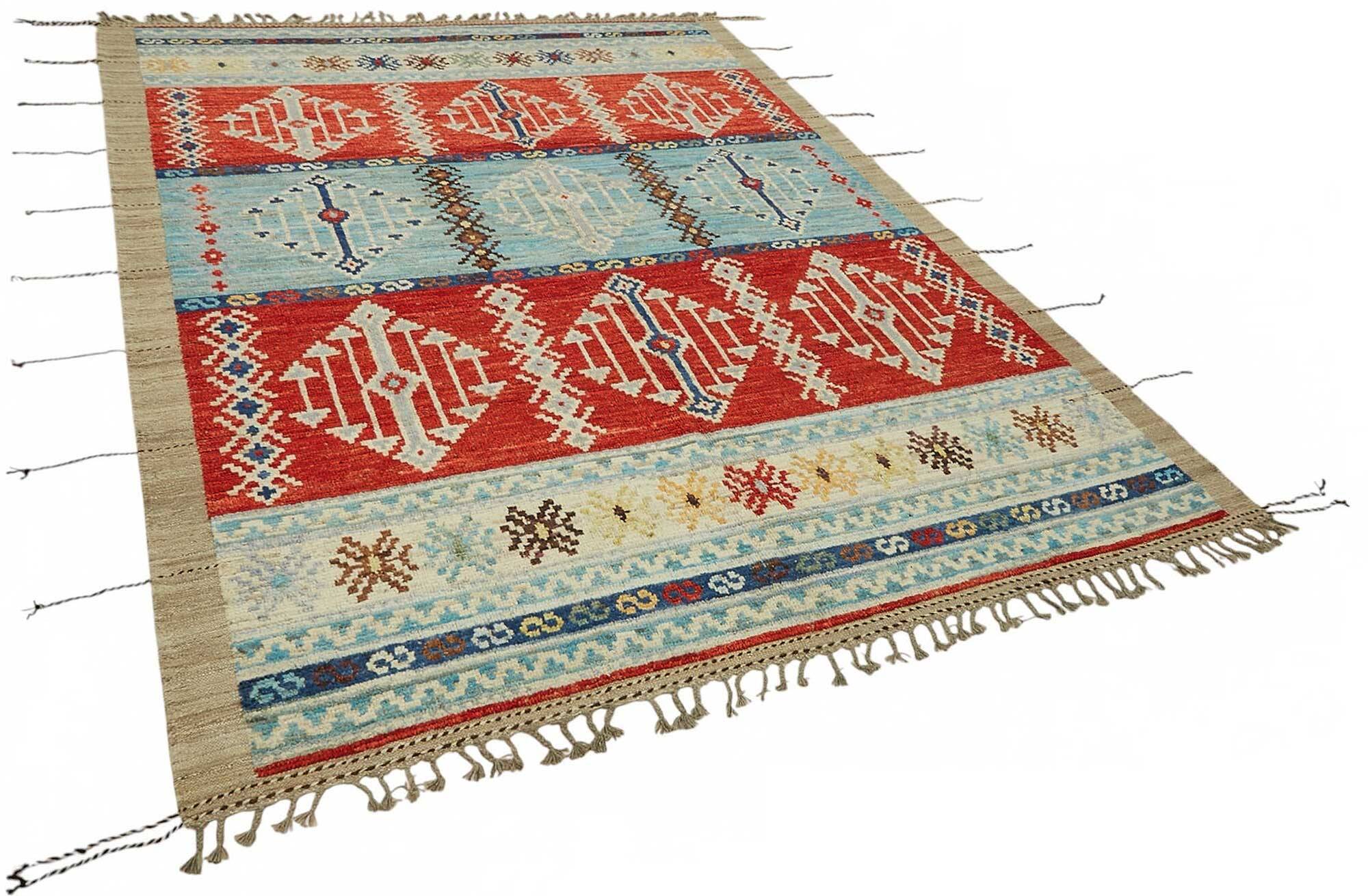 Hand-Knotted Turkish Contemporary 205 cm x 292 cm Multicolor Wool Carpet