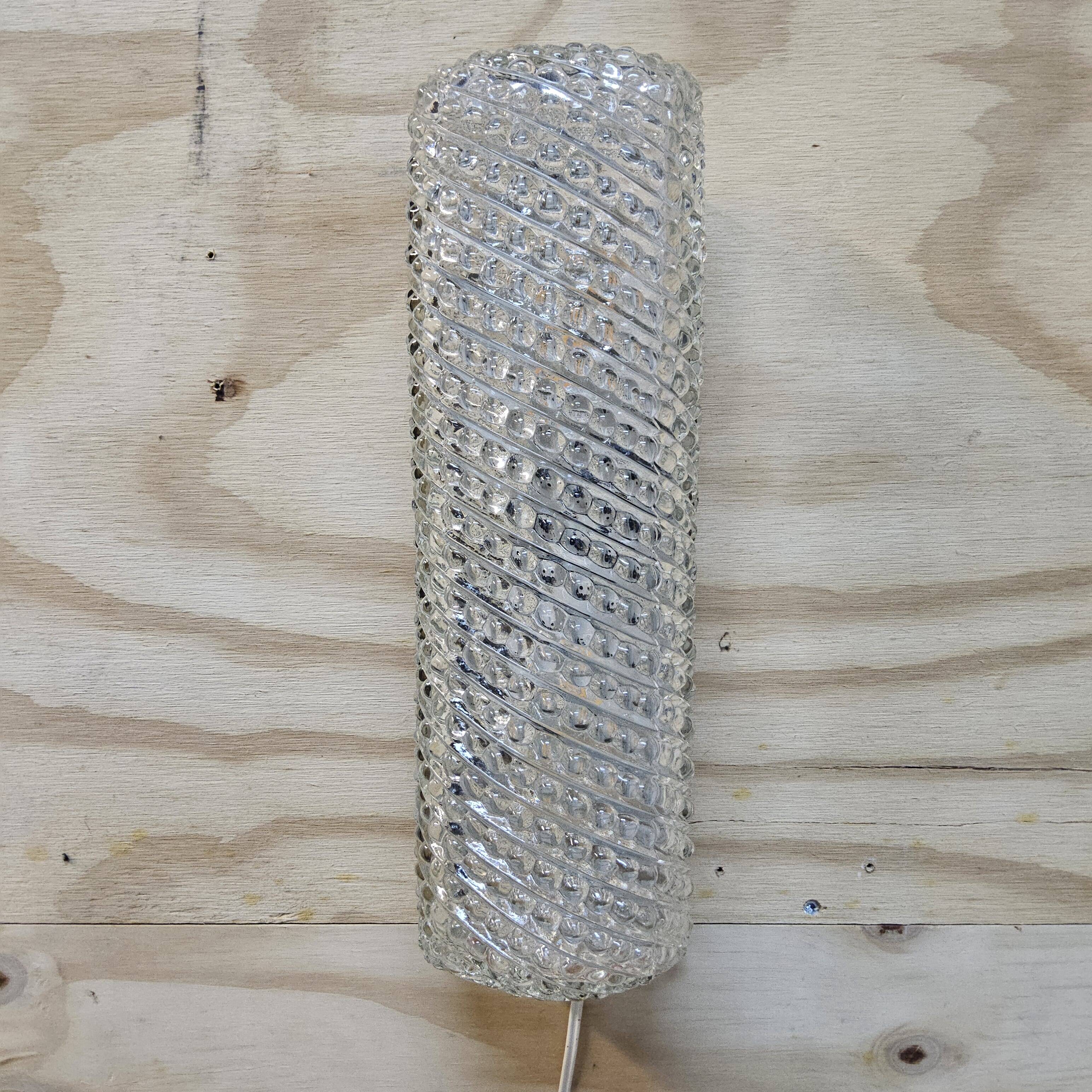 Vintage wall lamp Glashutte Limburg bubble glass texture (60s)