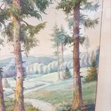 Painting of an old forest Signed Reubelt