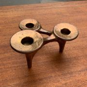 Vintage German brutalist metal candlestick by Harjes