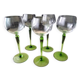 5 plain glass Alsace white wine glasses