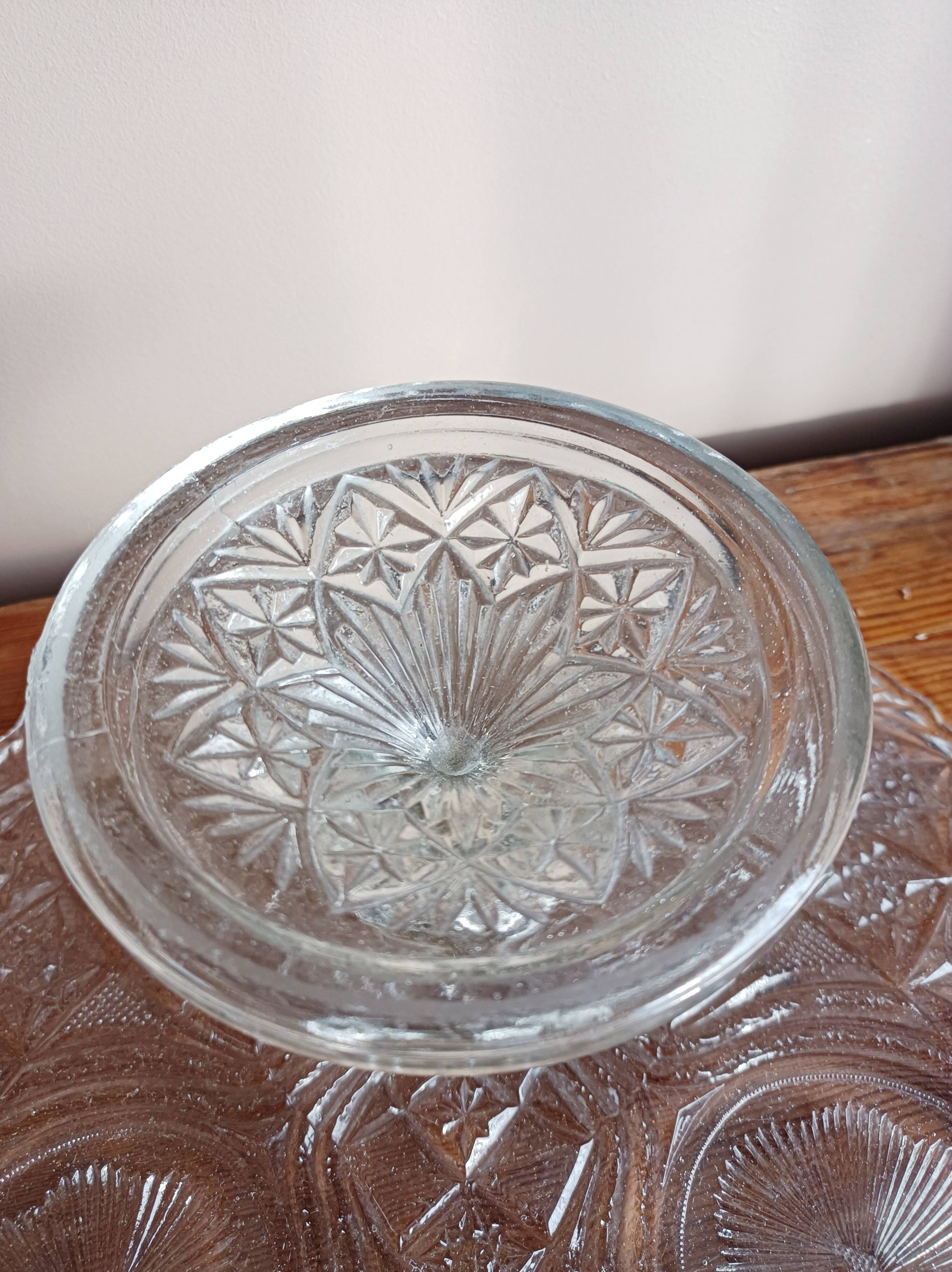 Cut glass cake stand