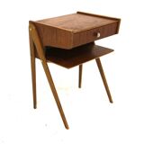 Scandinavian teak bedside table, Sweden, 1950s