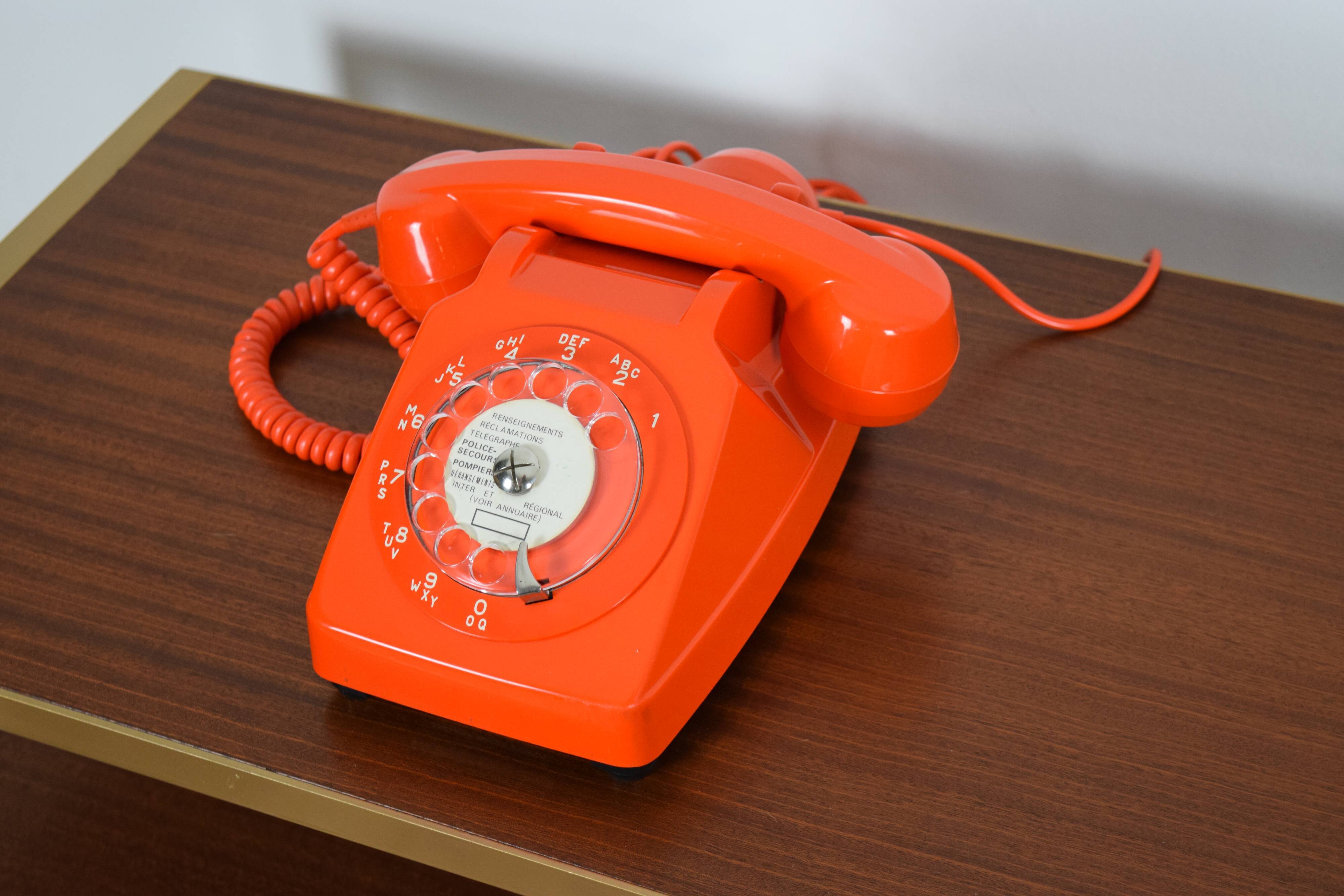 Orange dial phone