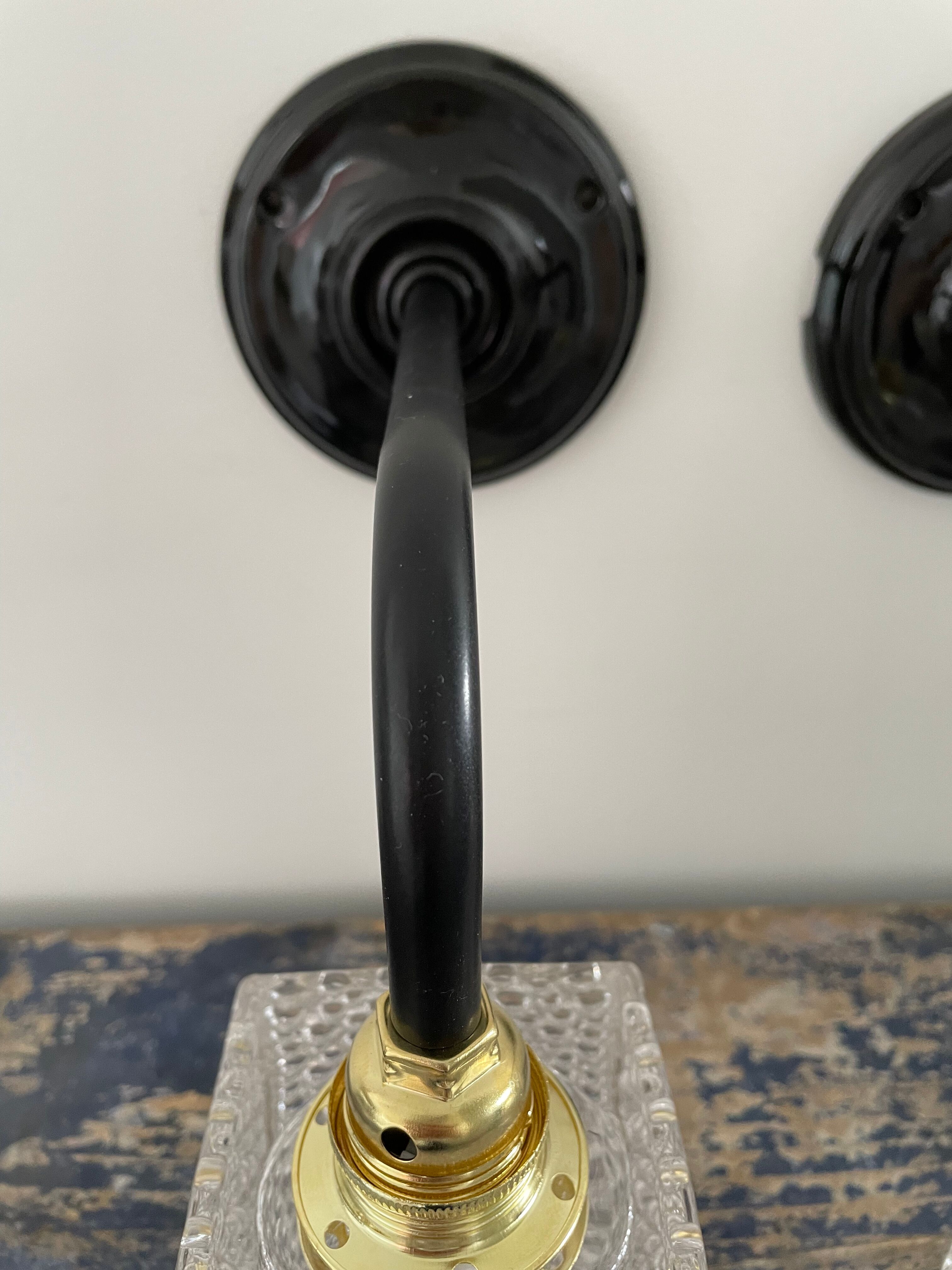 Pair of vintage sconces in electrified electrified glass to nine