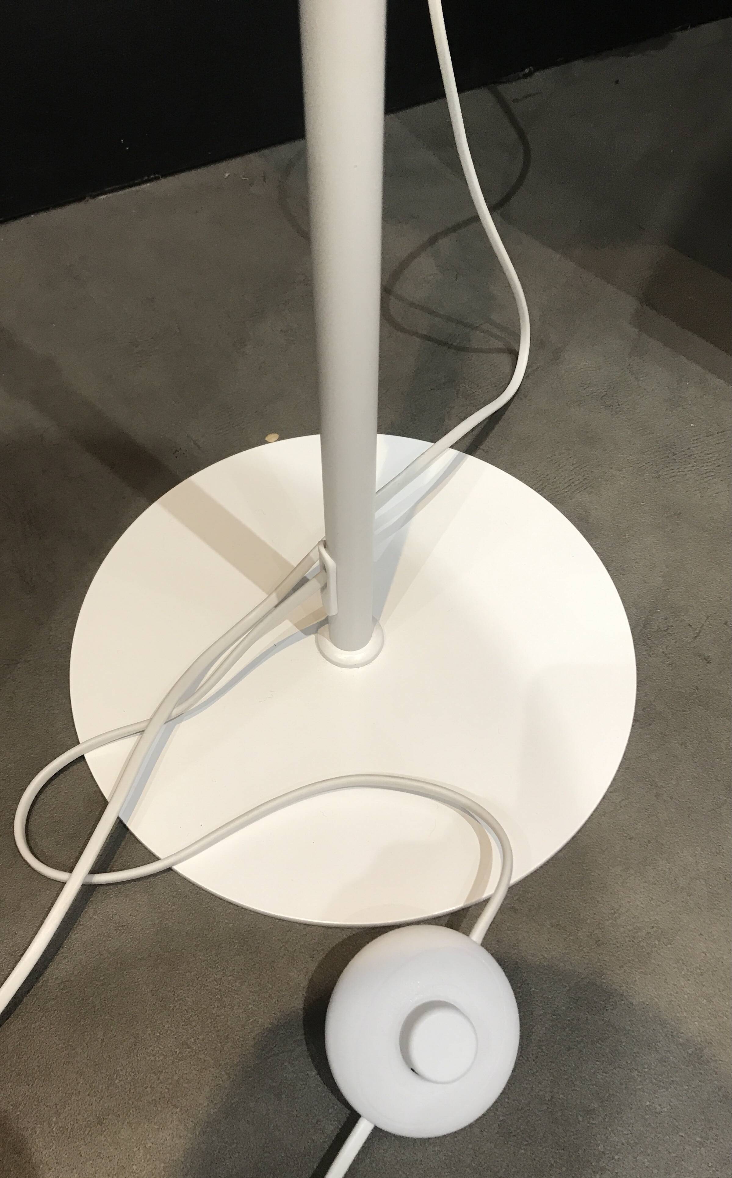 Danish glass globe floor lamp