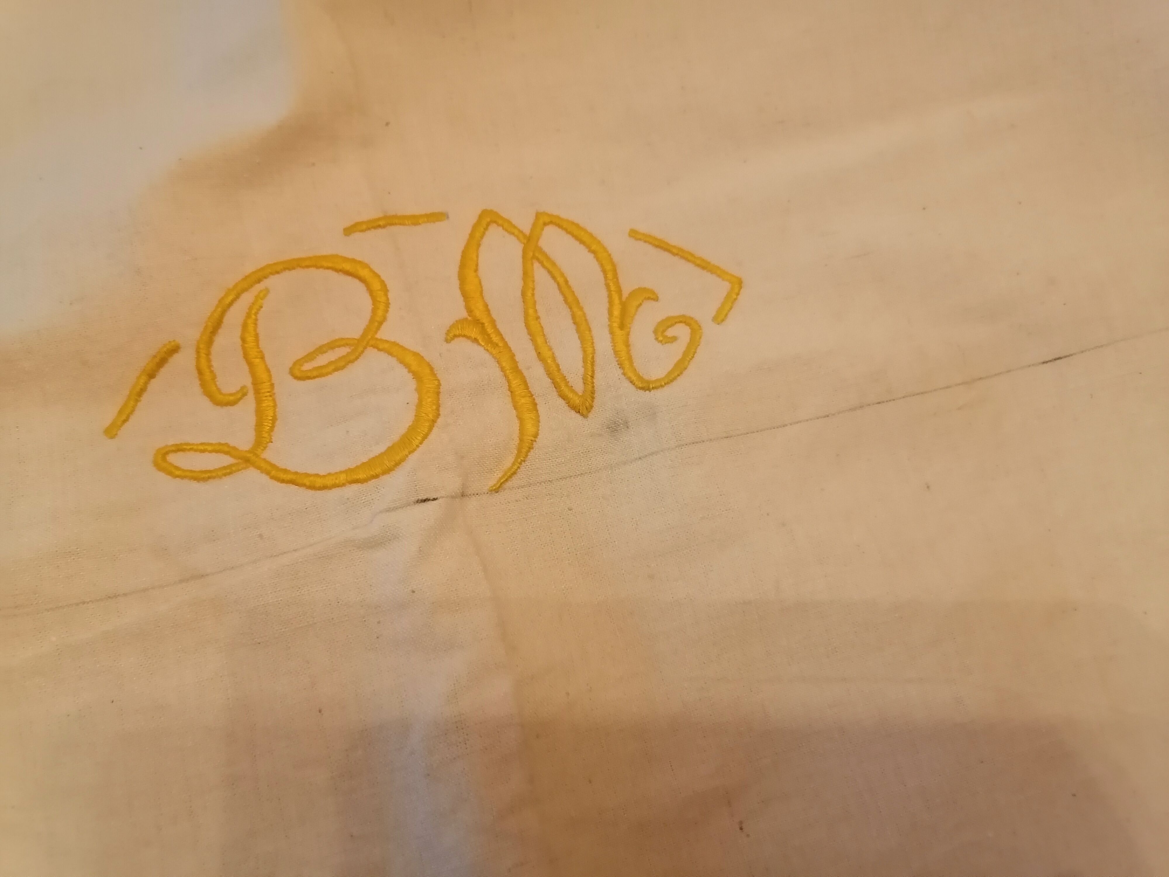 Ecru canvas sheet metis blue flower