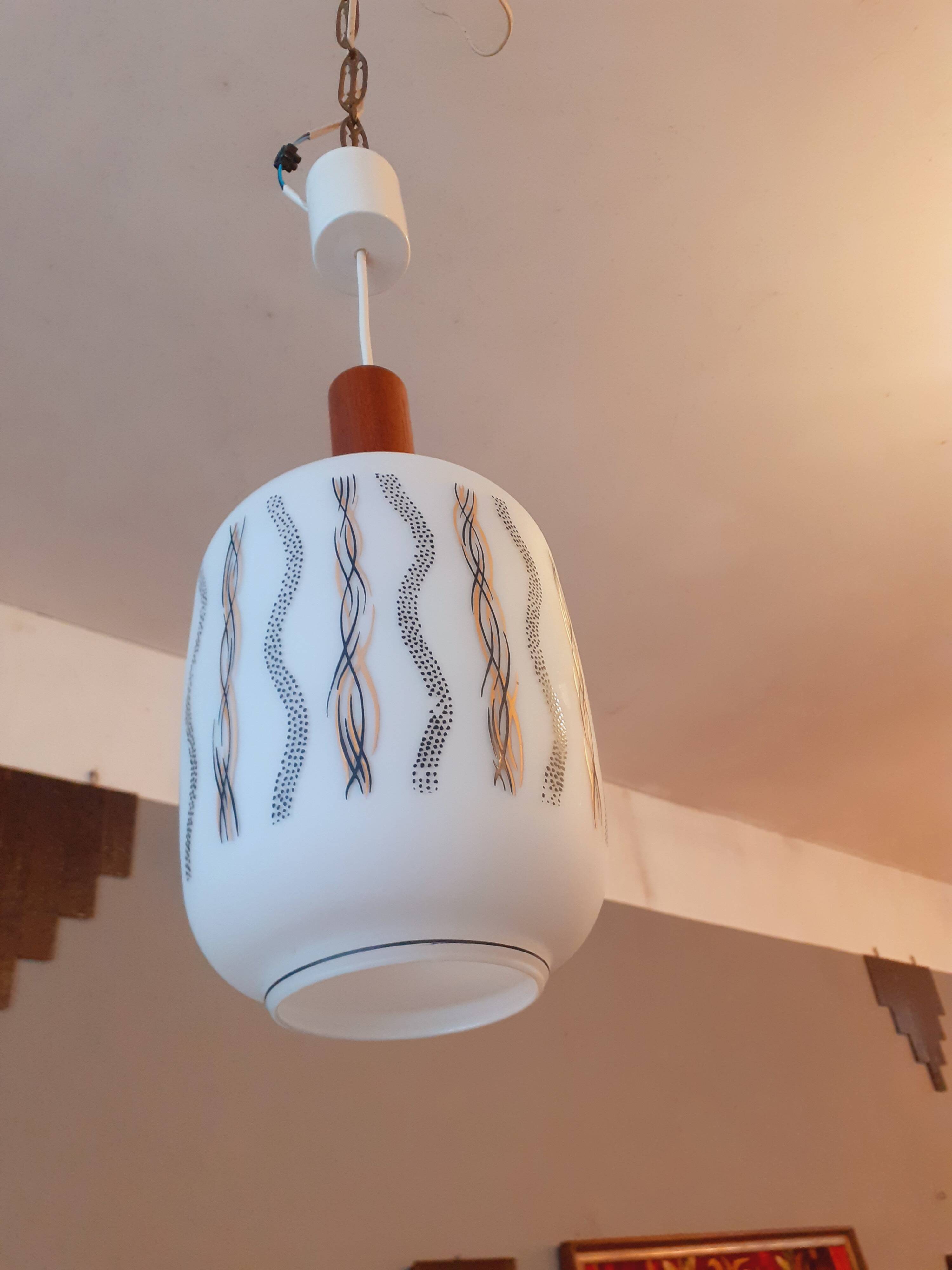 Opaline ceiling light from the 1960s.