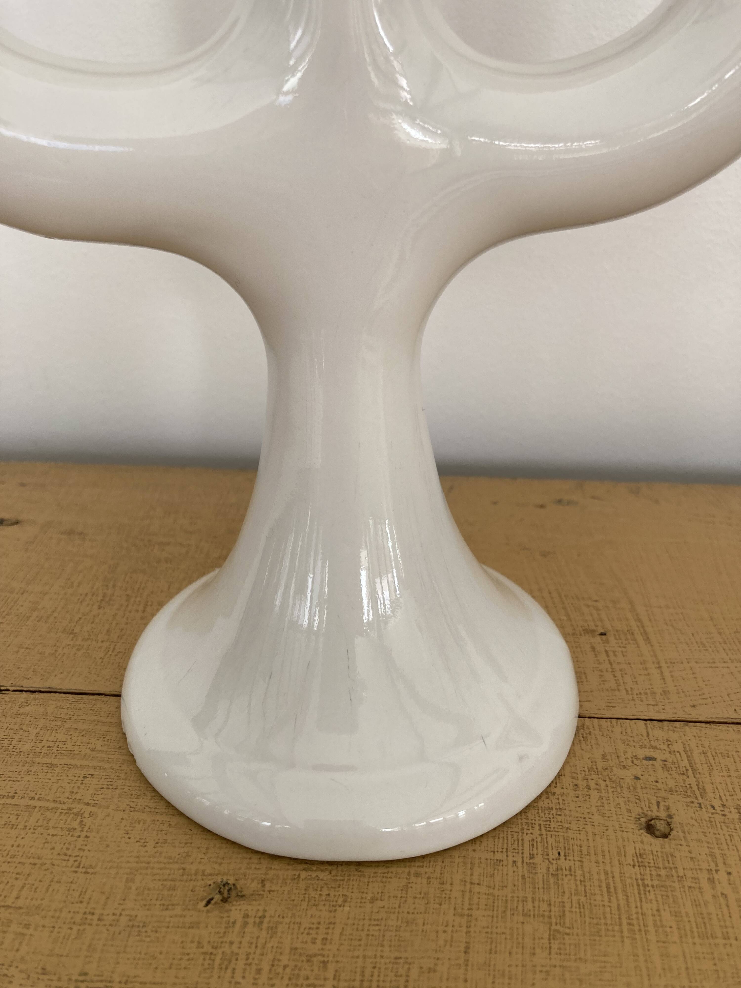 Scandinavian candlestick 3 lights white ceramic
