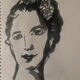 Contemporary portrait of a woman in ink