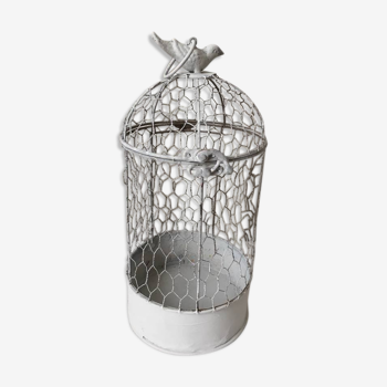 Cage à oiseaux de décoration en fer et grillage