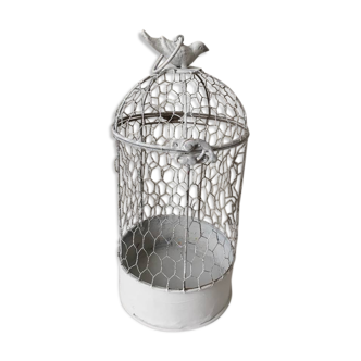 Decoration in iron and wire bird cage
