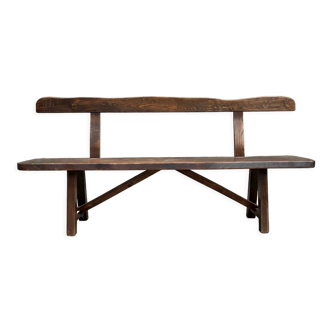 Brutalist bench in solid elm