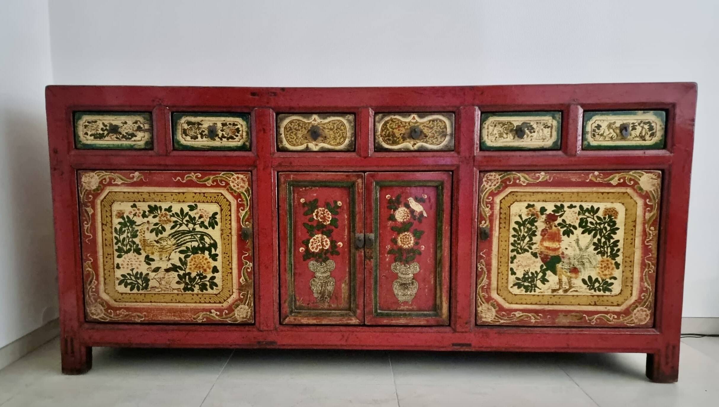 19th Century Chinese Buffet with 4 Doors and 6 Drawers